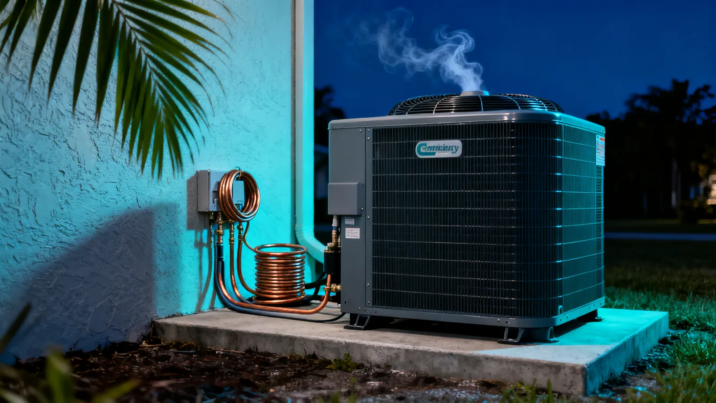 Illustrative outdoor-condenser service image